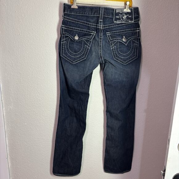Vintage True Religion Ricky Big T Unisex Jeans 34 Dark Wash Y2K Denim World Tour - Picture 3 of 11